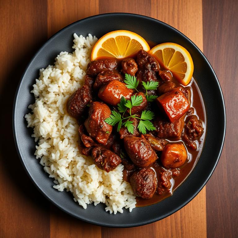 Feijoada brasileira com arroz