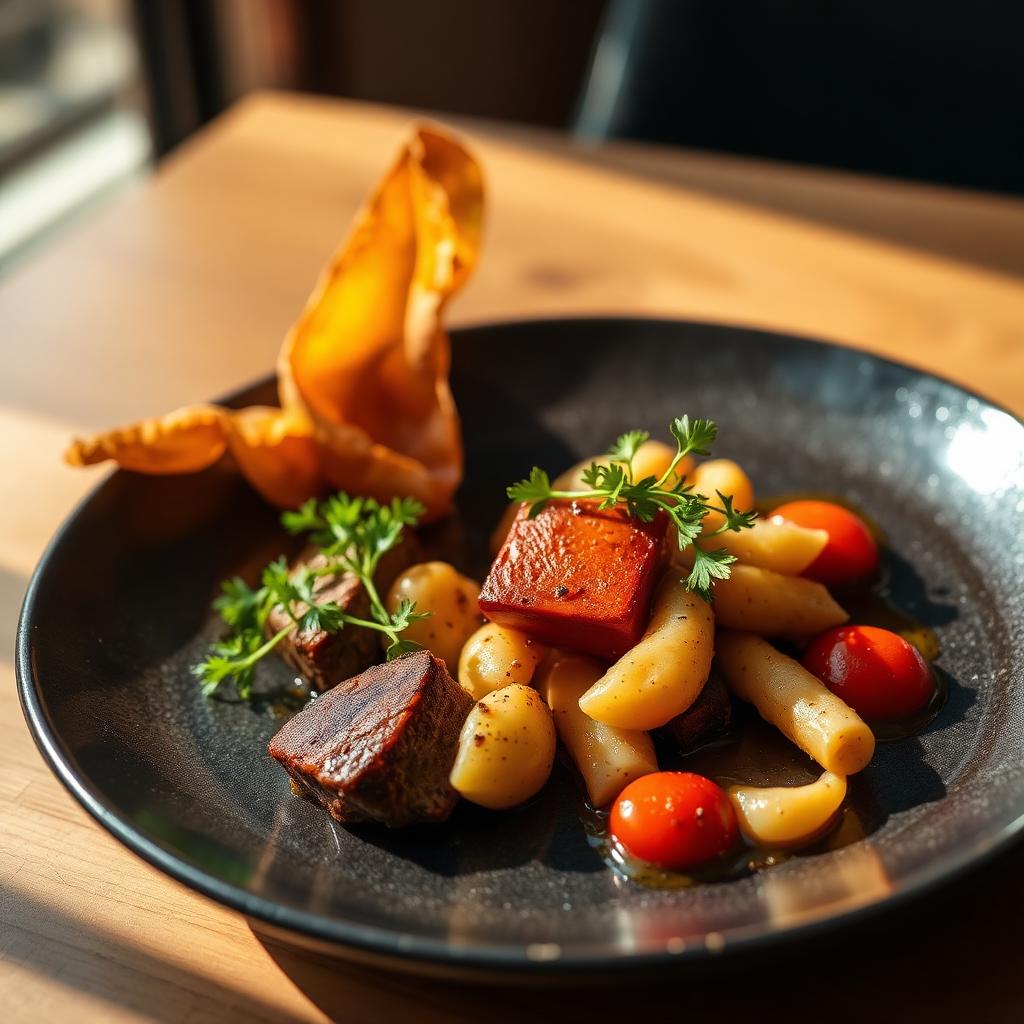 Prato gourmet servido